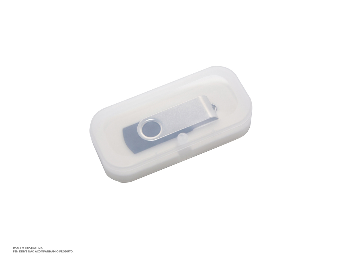Estojo plástico com espuma interna para pen drive. Não acompanha pen drive.