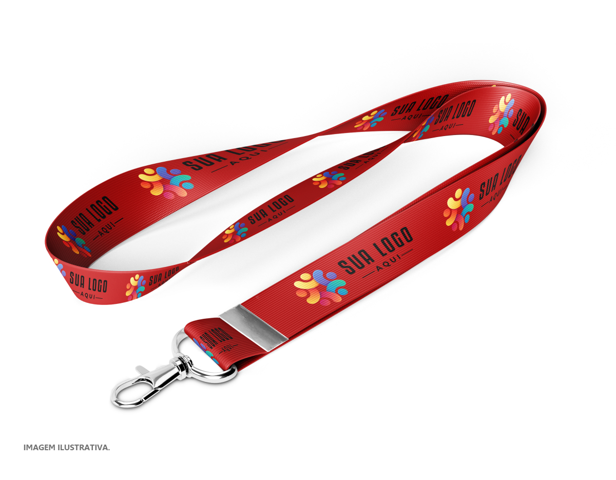 Cordão para crachá, com mosquetão de segurança 85 cm x 2,5 cm