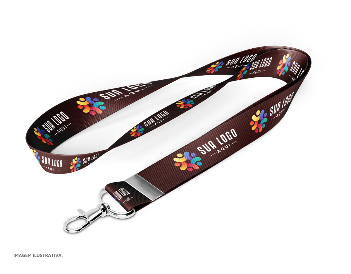 Cordão para crachá, com mosquetão de segurança 85 cm x 2,5 cm
