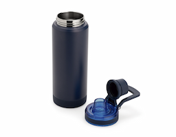 Garrafa térmica em inox 304 com capacidade máxima de até 600ml. Conta com estrutura de parede dupla e vedação a vácuo para manter a temperatura de líquidos conservada por mais tempo. Possui tampa rosqueável em plástico com protetor para o bocal e alça para transporte. Acompanha protetor antiderrapante para a base.