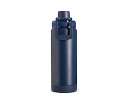 Garrafa térmica em inox 304 com capacidade máxima de até 600ml. Conta com estrutura de parede dupla e vedação a vácuo para manter a temperatura de líquidos conservada por mais tempo. Possui tampa rosqueável em plástico com protetor para o bocal e alça para transporte. Acompanha protetor antiderrapante para a base.