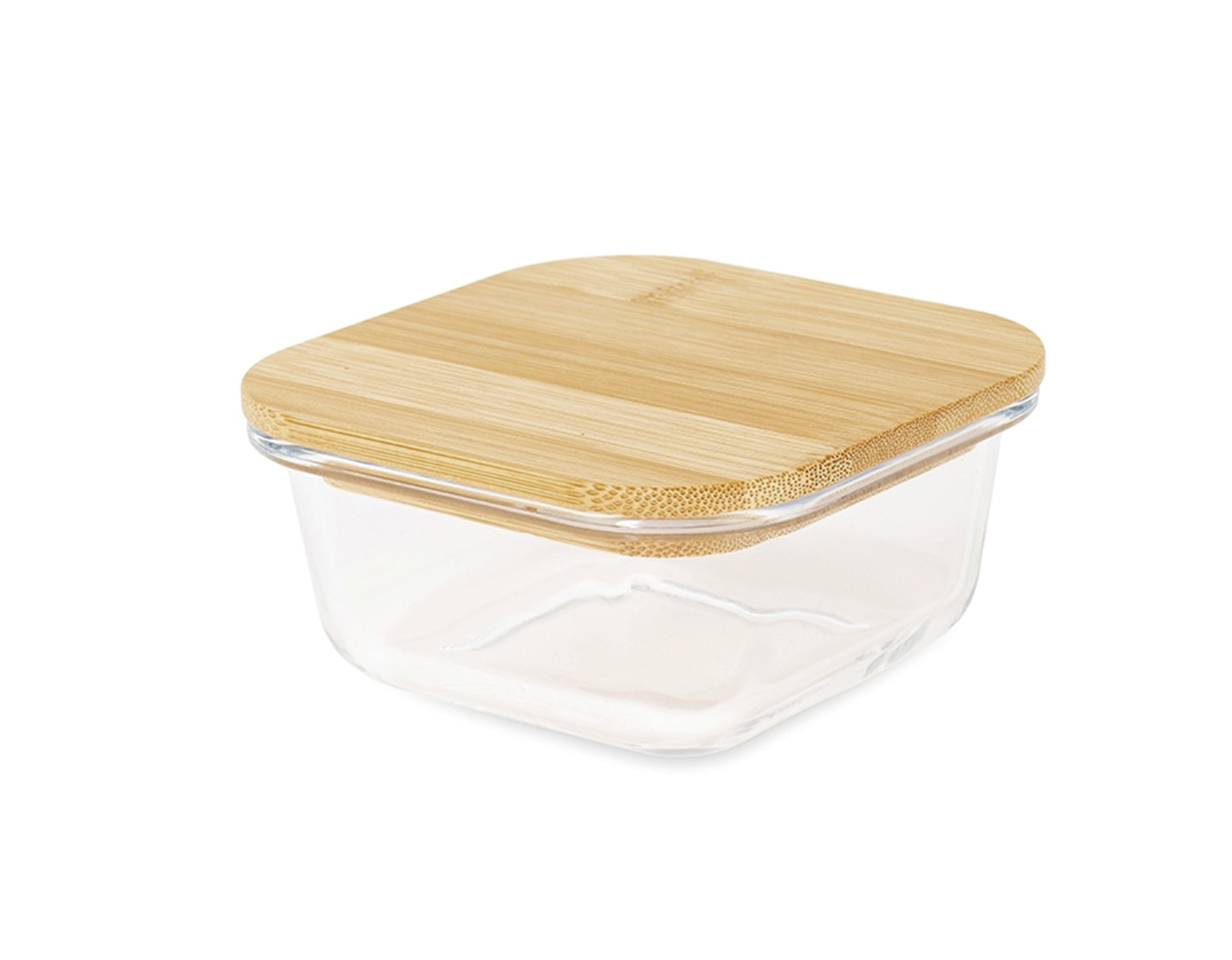 Marmita em vidro borossilicato com capacidade para até 250ml. Possui tampa hermética em bambu. Aviso:  Retire a tampa da marmita antes de levá-la ao micro-ondas. Marmita versátil para freezer e micro-ondas.