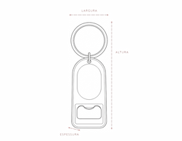 Chaveiro metálico com acabamento brilhante e abridor de garrafas integrado, unindo praticidade e resistência em um único acessório. Compacto e funcional, é ideal para o uso diário e oferece excelente área para personalização. Uma ótima opção de brinde corporativo para fortalecer a divulgação da marca de forma útil e duradoura.