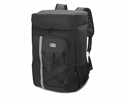Mochila/Bolsa térmica confeccionada em resistente material 600D, com revestimento interno em PEVA que auxilia na conservação da temperatura dos alimentos e bebidas. Possui dois bolsos laterais, bolso frontal para acessórios, cordão de compressão frontal e compartimento superior impermeável. Um brinde corporativo funcional e versátil para diversas ocasiões.