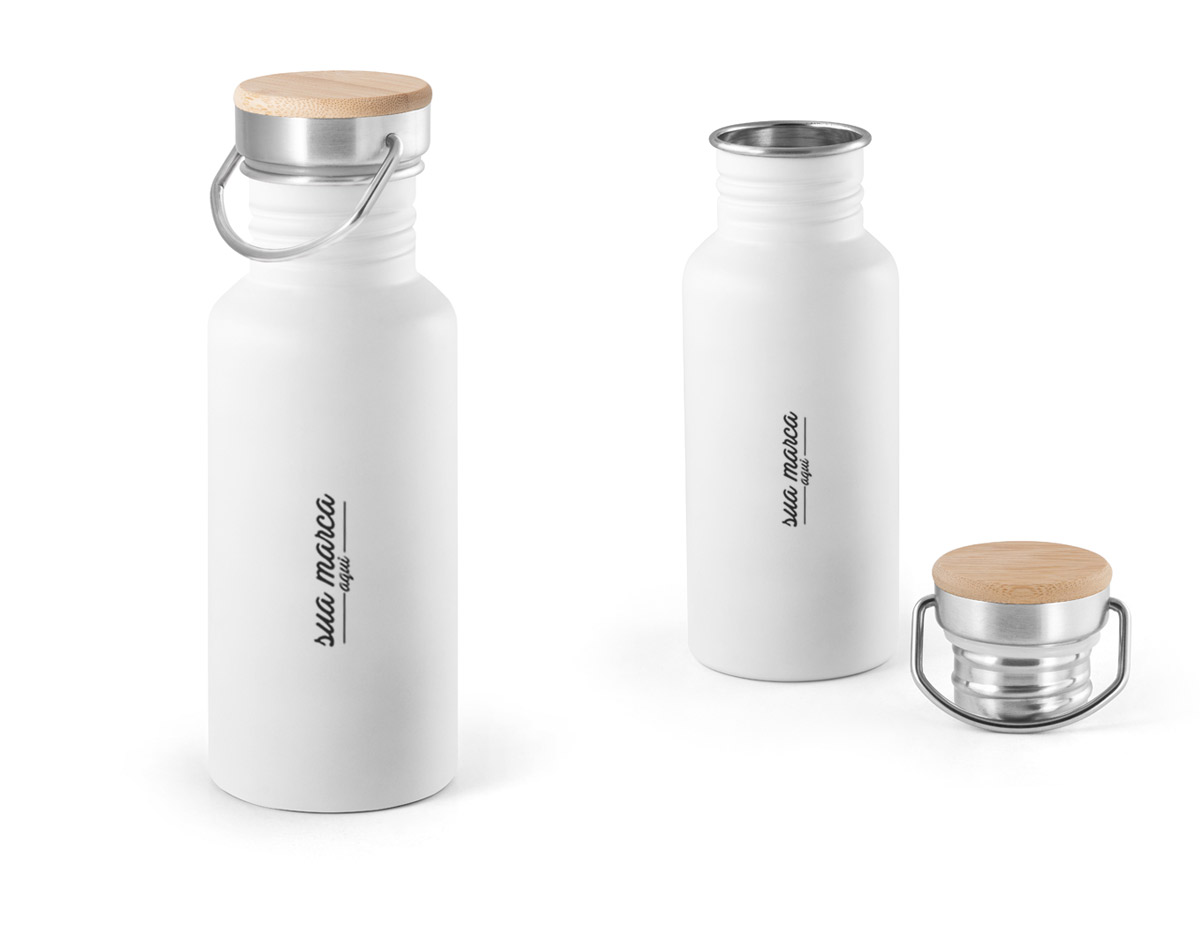 Squeeze aço inox tampa em bambu capacidade 540 ml