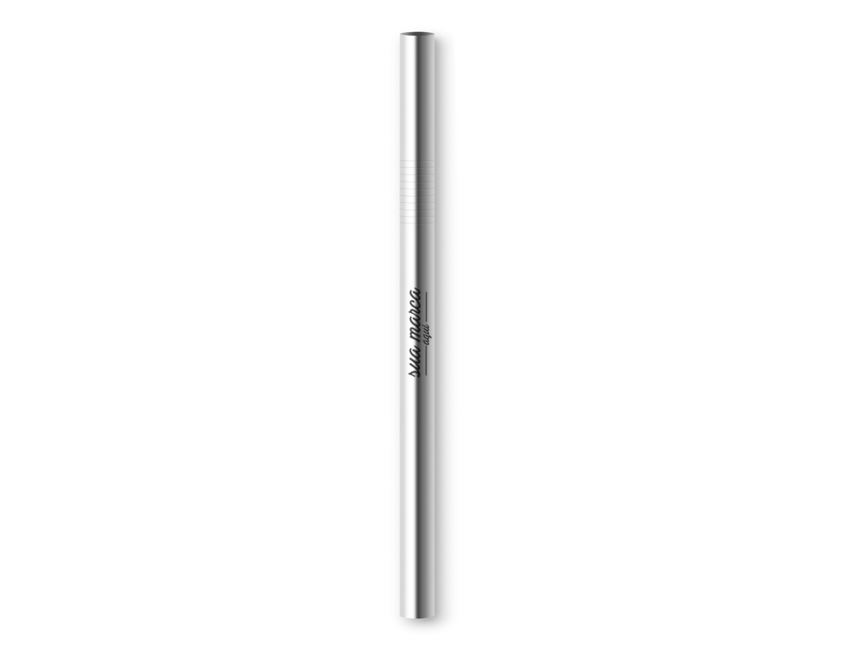 Canudo. Aço inox com escova 