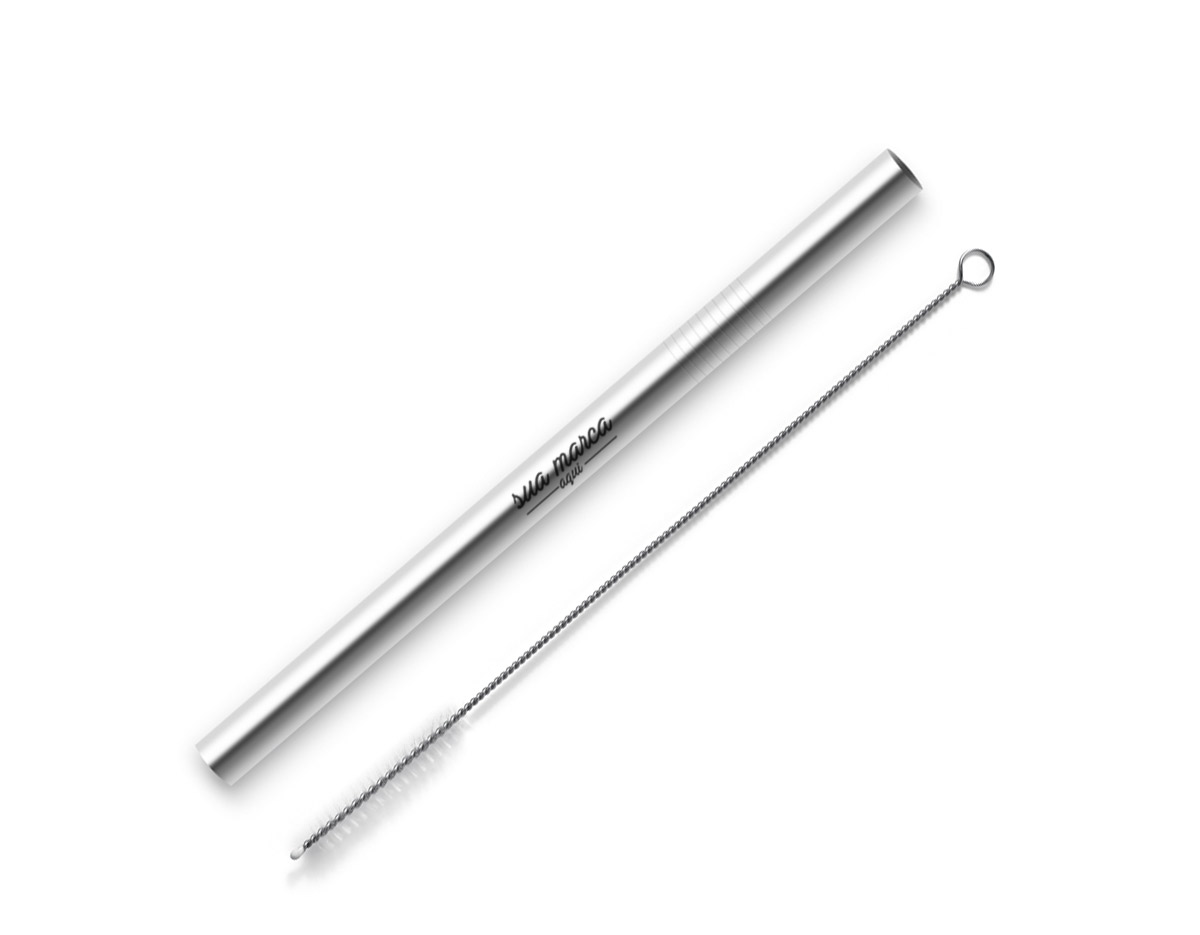 Canudo. Aço inox com escova 