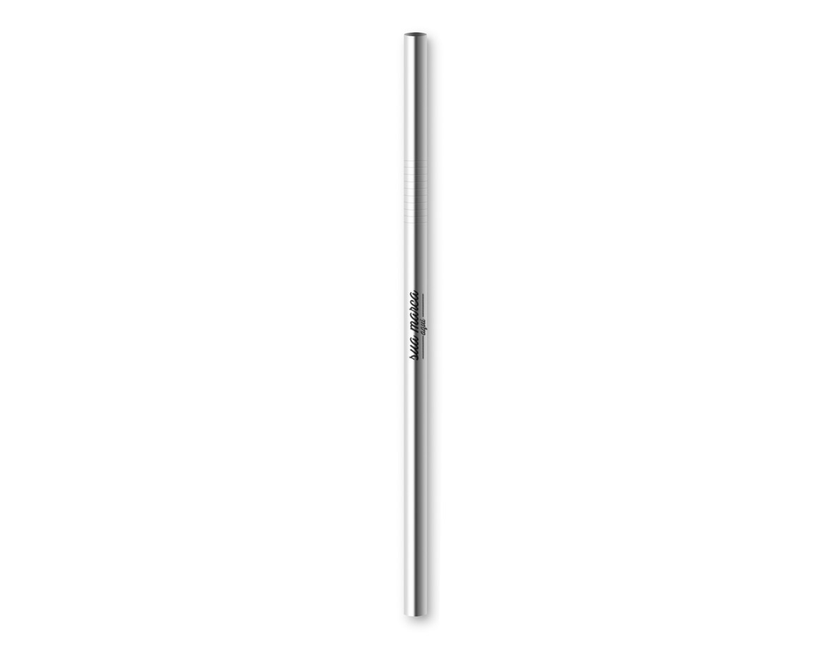 Canudo aço inox  Canudo: Ø6 x 215 mm | Escova de limpeza: 240 mm