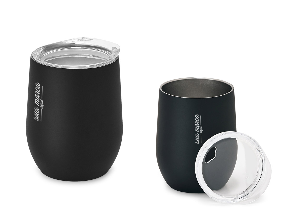 Copo de viagem aço inox com corpo duplo capacidade 400 ml