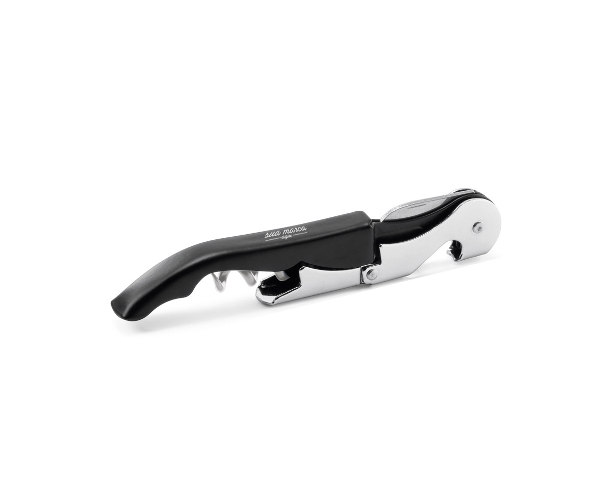 Saca-rolhas metal com abridor de garrafas e canivete de sommelier espiral em aço inox