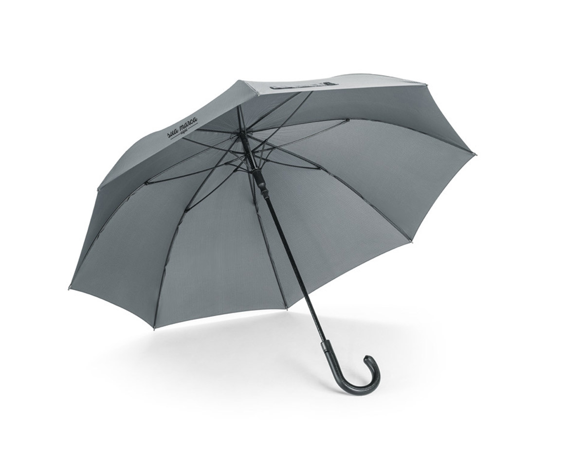 Guarda-chuva. 190T pongee. varetas em fibra de vidro pega em c. sintético. a prova de vento abertura automática