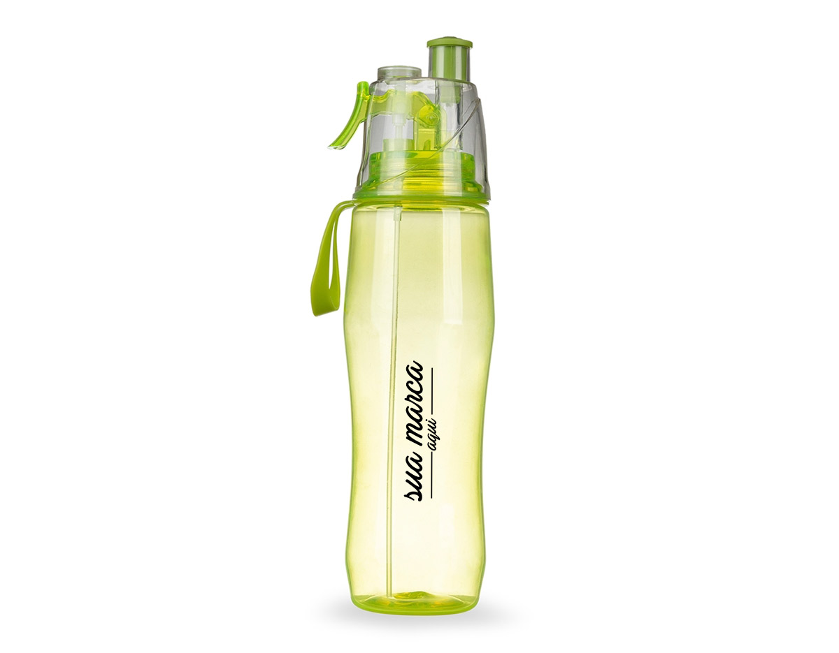 Squeeze plástico 700ml transparente com borrifador. Possui tampa plástica resistente, para uso basta levantar o bico e para utilização do borrifador basta pressionar a alavanca lateral. Acompanha alça plástica