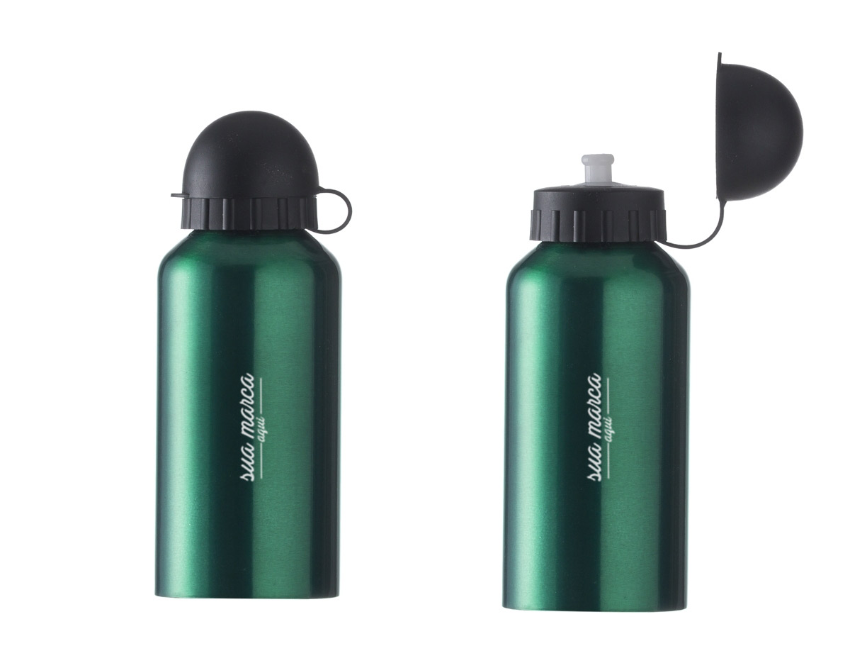 Squeeze de alumínio 400ml com pintura metalizada, tampa de bico rosqueável(não é térmico).