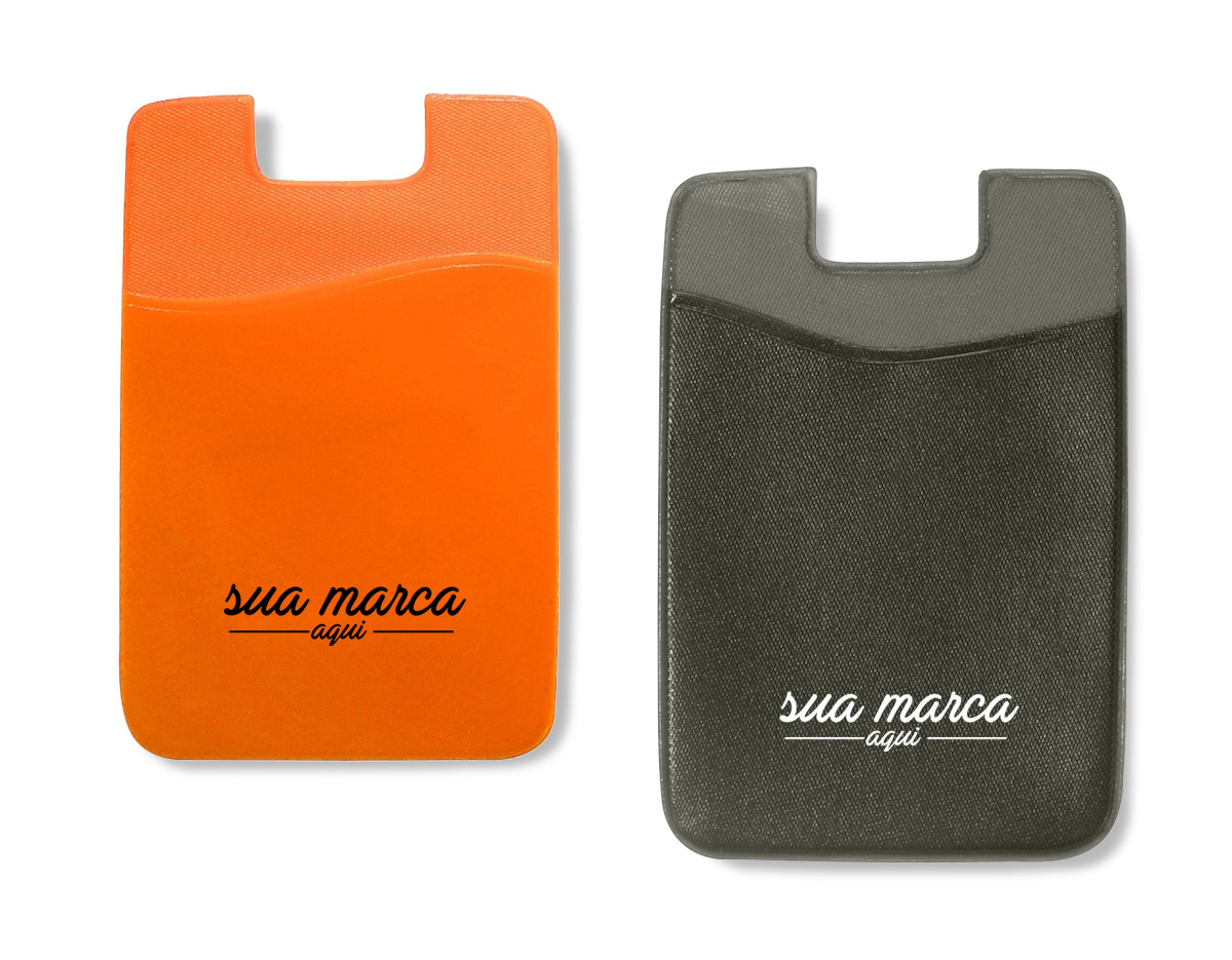 Adesivo porta cartão para celular, basta remover o selo traseiro e colar a parte adesivada no celular. Material de pvc com textura áspera/porosa.