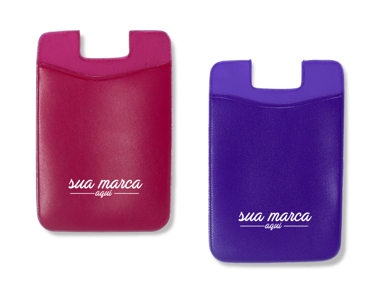 Adesivo porta cartão para celular, basta remover o selo traseiro e colar a parte adesivada no celular. Material de pvc com textura áspera/porosa.