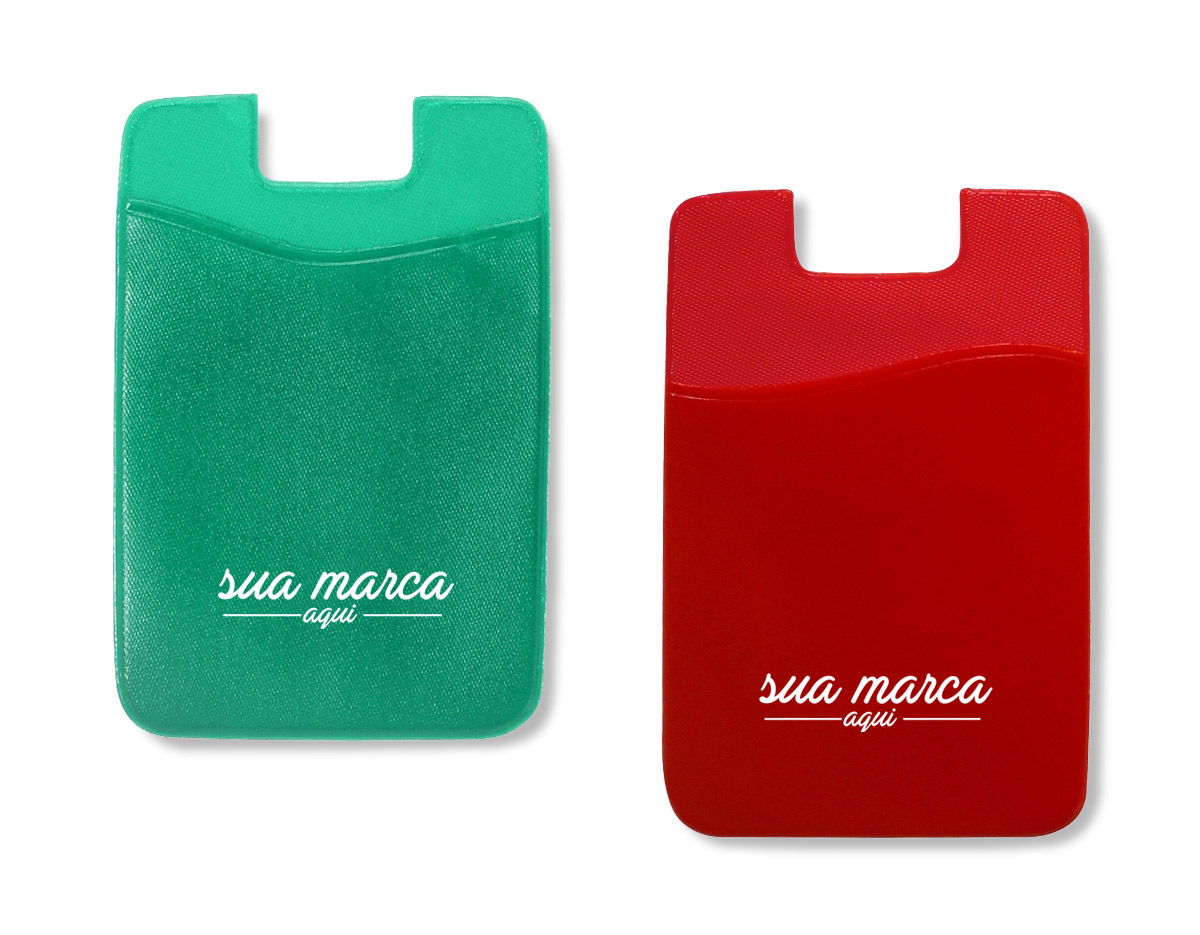 Adesivo porta cartão para celular, basta remover o selo traseiro e colar a parte adesivada no celular. Material de pvc com textura áspera/porosa.