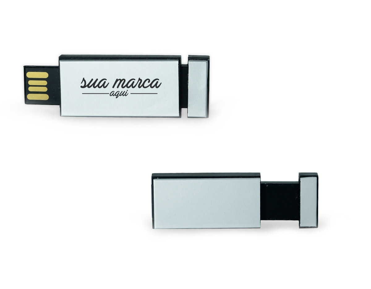 Pen drive plástico de 4GB retrátil de clique.