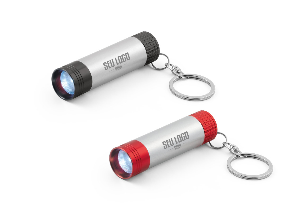 Lanterna em alumínio com LED interior e chaveiro