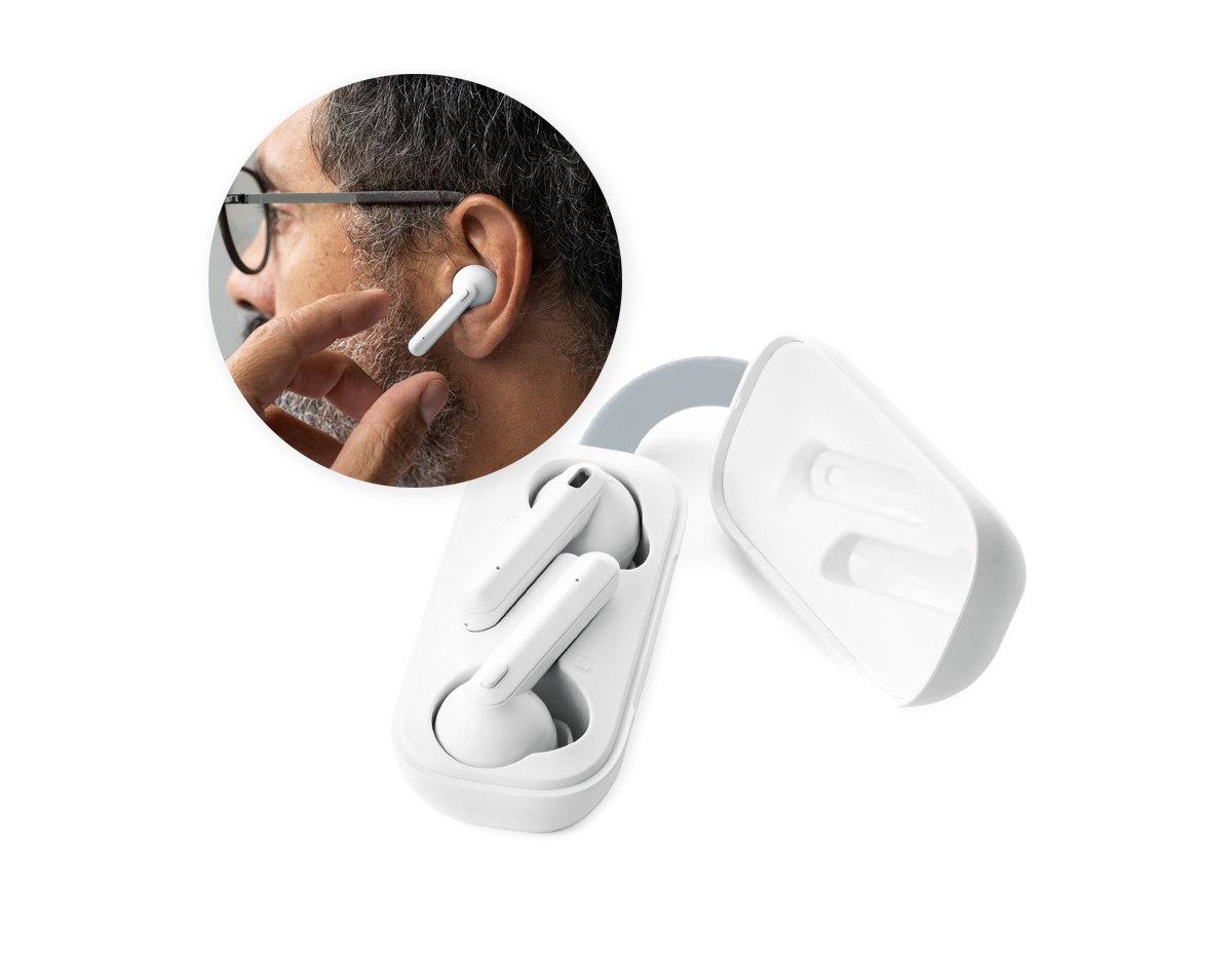 Fone wireless bluetooth 5.0 em ABS
