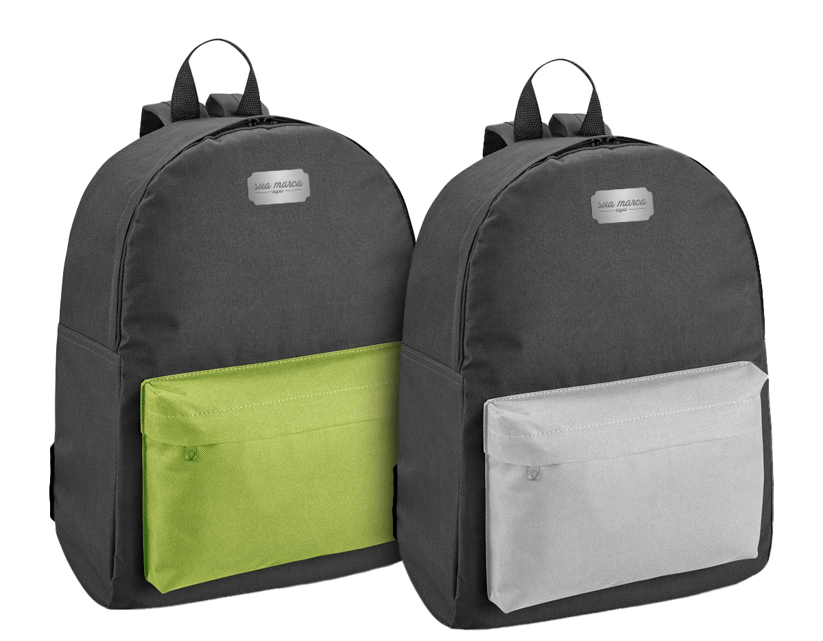 Mochila 600D c/ bolso frontal almofadado