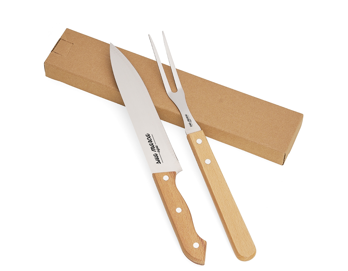 Kit churrasco 2 peças. Contém: garfo e faca