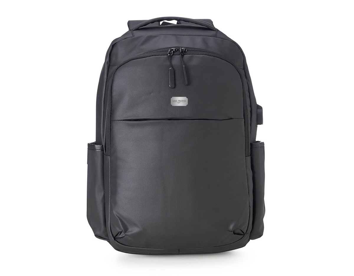 Mochila confeccionada em Couro Sintético com compartimento para notebook até 15,6 polegadas. Contém um compartimento grande com divisórias para documentos, eletrônicos, Notebook até 15,6 polegadas e tablet. Dois compartimentos frontais, sendo um com divisórias para documentos, eletrônicos e caneta