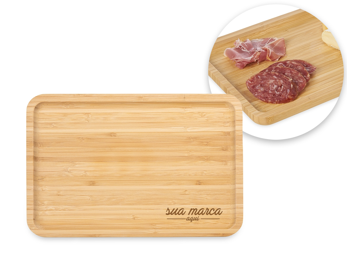  Petisqueira de bambu retangular 30 x 20