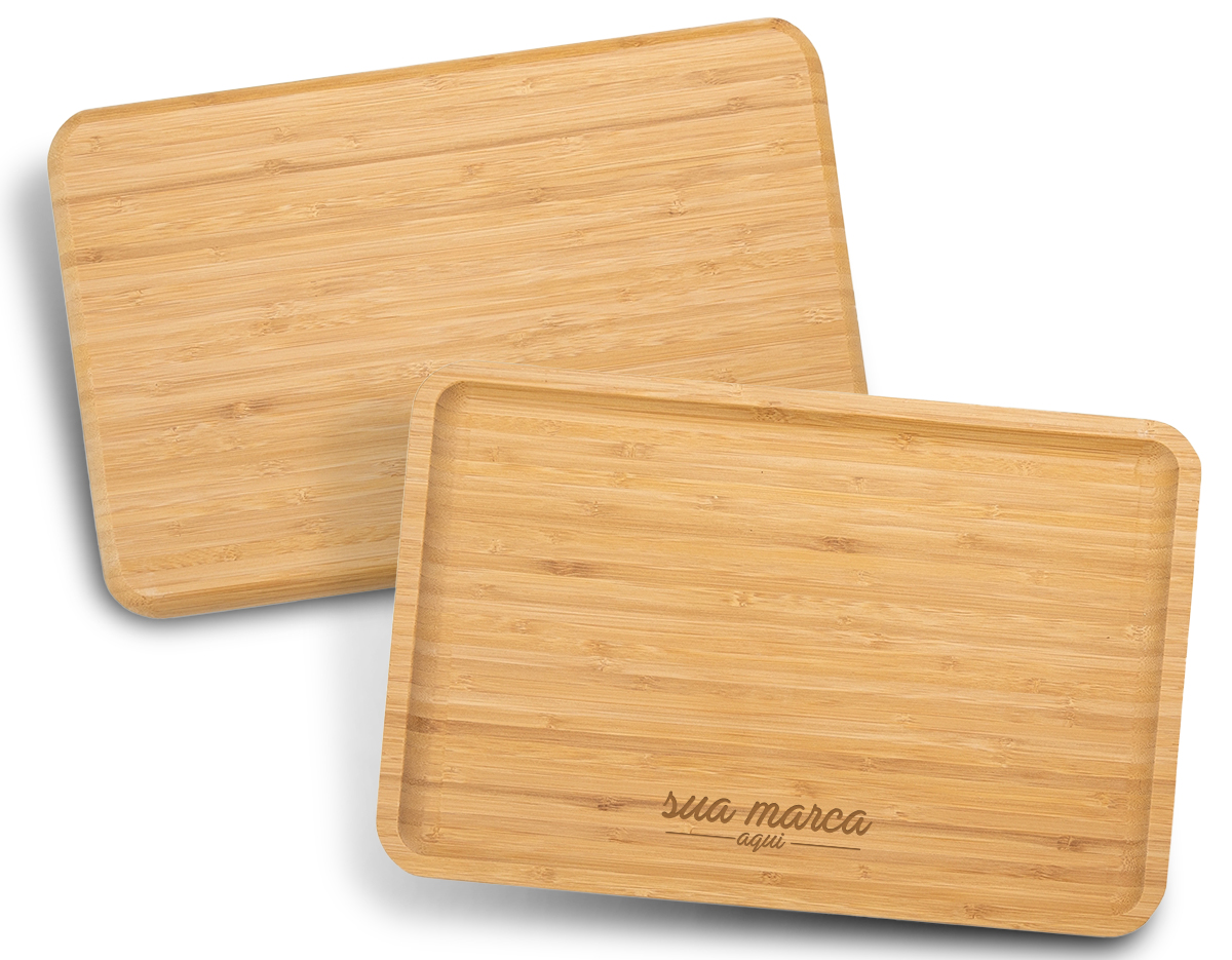 Petisqueira de bambu retangular 36 x 24