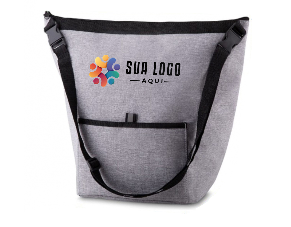 Bolsa Térmica. Capacidade 10 litros Bolso frontal. Alça de ombro regulável. Tecido nylon e e poliéster. Gravação no bolso frontal.
