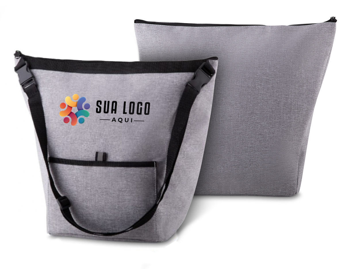 Bolsa Térmica. Capacidade 10 litros Bolso frontal. Alça de ombro regulável. Tecido nylon e e poliéster. Gravação no bolso frontal.