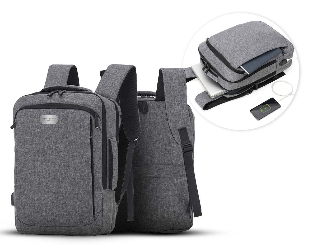 Mochila e Pasta para Notebook em tecido poliéster Compartimento para notebook.
Tamanho total do Notebook - 16,5¨