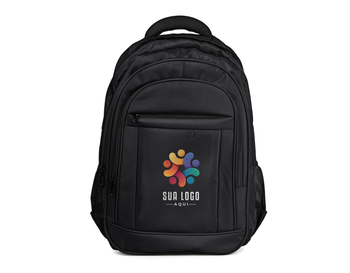Mochila p/ Notebook em tecido poliéster Compartimento para notebook.
Tamanho total do Notebook - 18