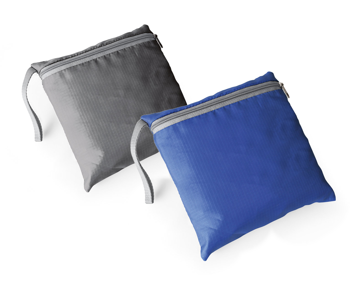 Bolsa esportiva dobrável em 210D ripstop com bolso frontal.