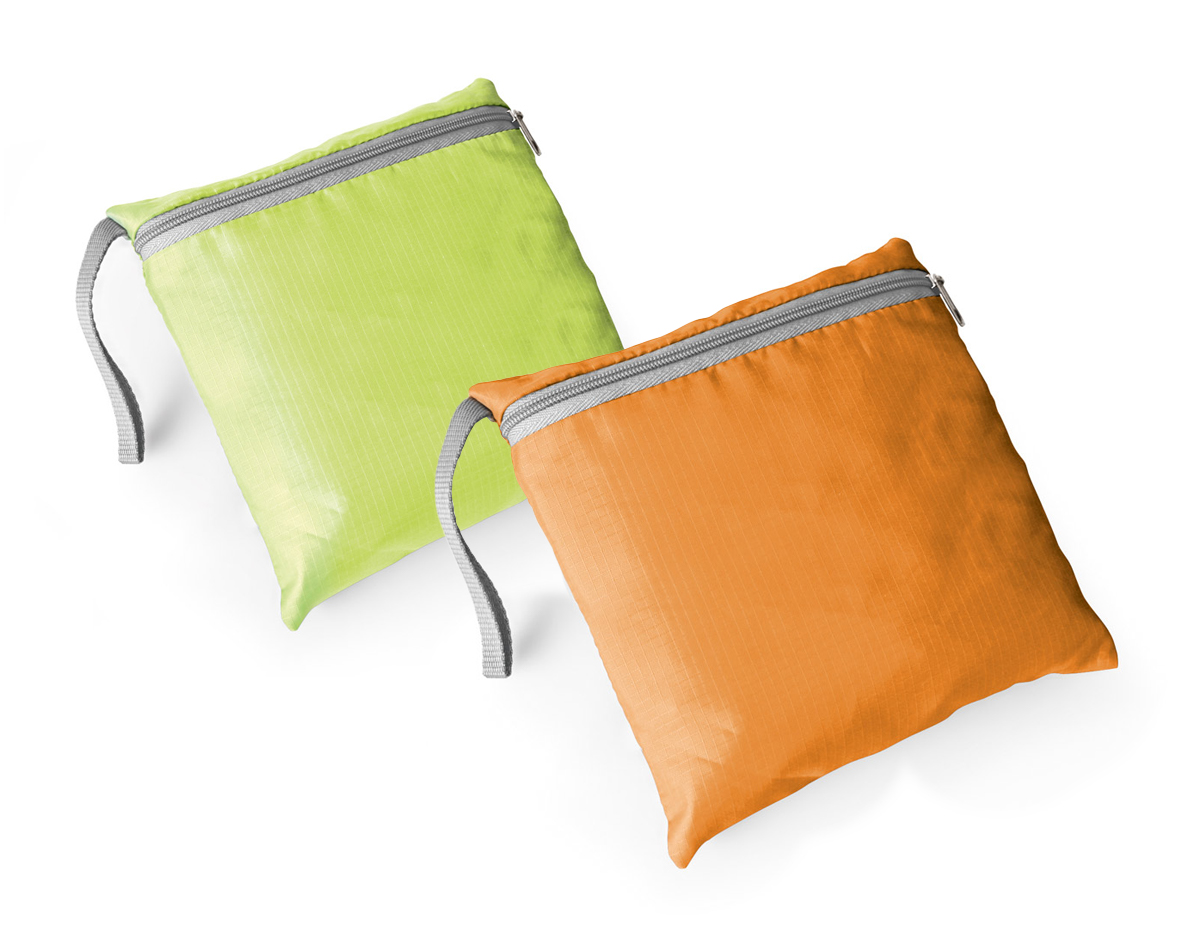 Bolsa esportiva dobrável em 210D ripstop com bolso frontal.