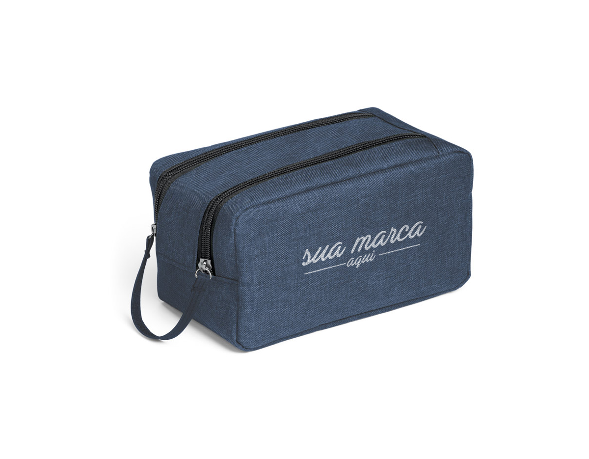 Necessaire em 600D de alta densidade com pega e interior forrado