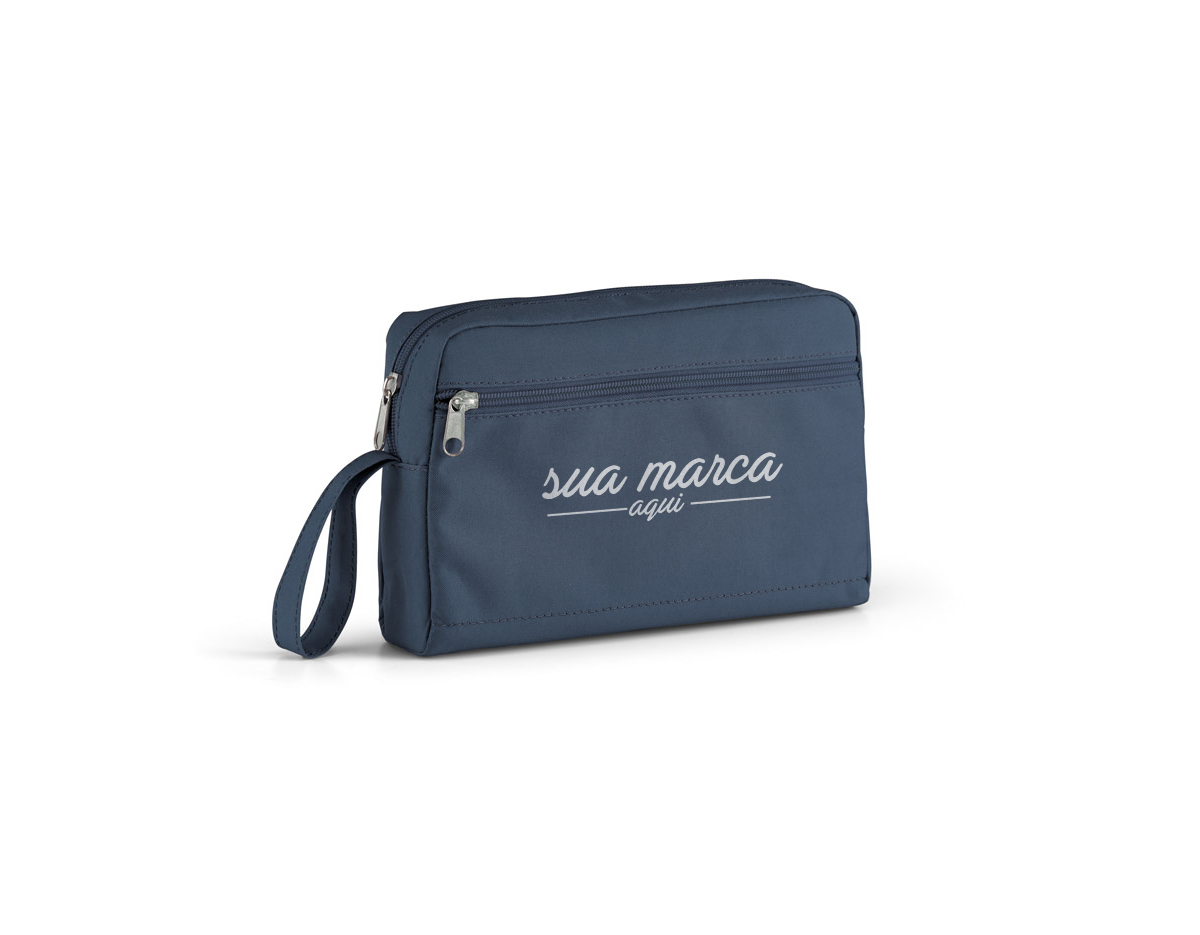 Necessaire com pega e bolso frontal em 300D