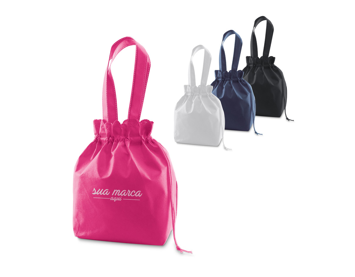 Bolsa multiusos em non-woven ( TNT - 80 g/m²) e termo-selada. 300 x 270 x 120 mm