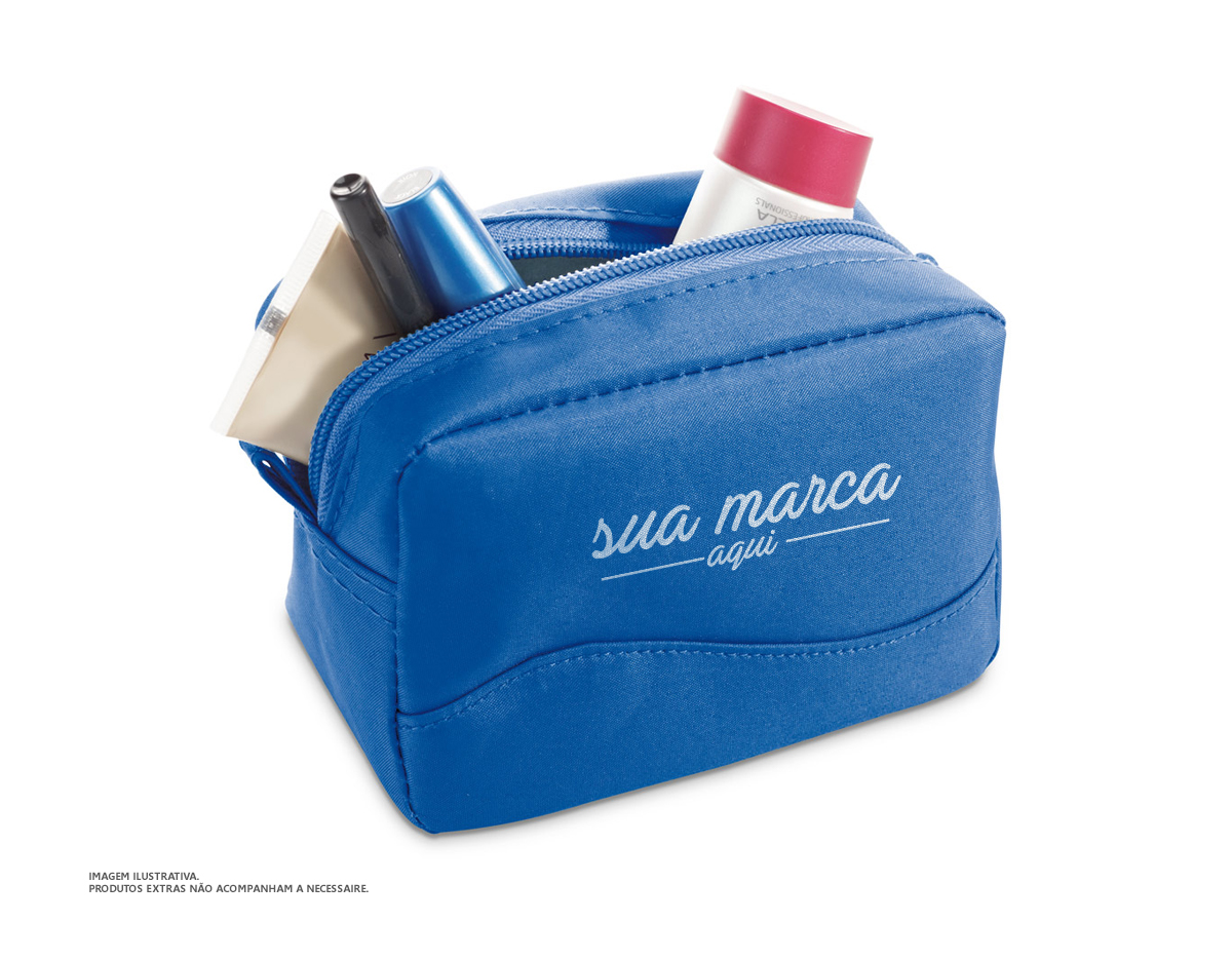 Bolsa multiusos em microfibra com zíper.