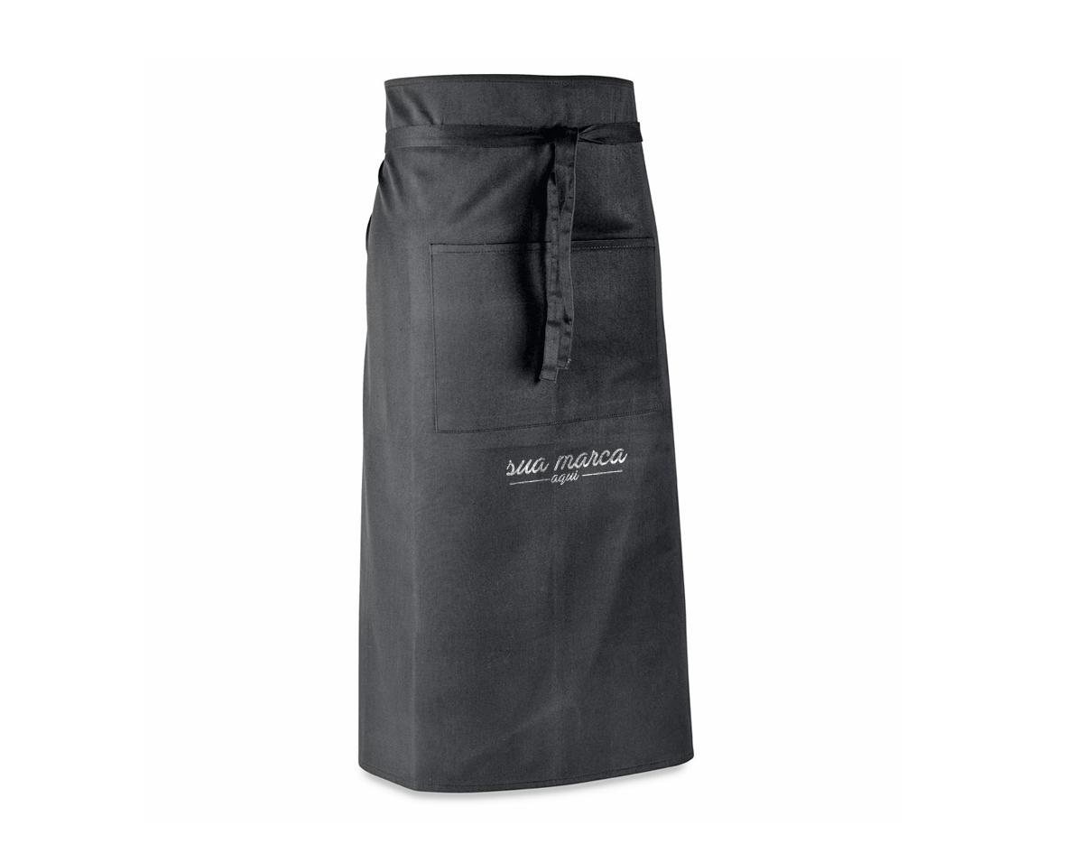 Avental de bar em algodão e poliéster (145 g/m²), com 2 bolsos
