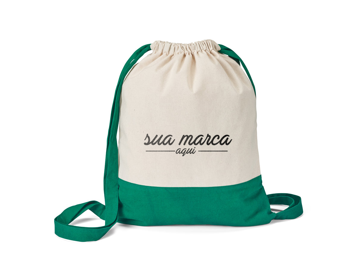 Sacola tipo mochila 100% algodão