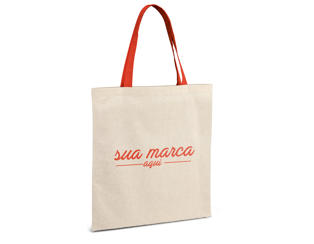 Sacola 100% algodão (140 g/m²) com alças de 60 cm