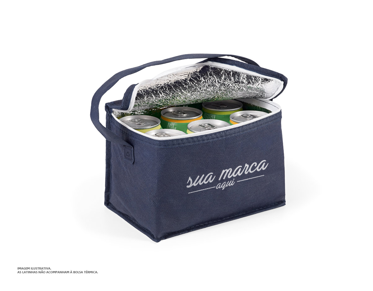 Bolsa térmica em non-woven (80 g/m²) com capacidade até 3 litros  200 x 140 x 130 mm