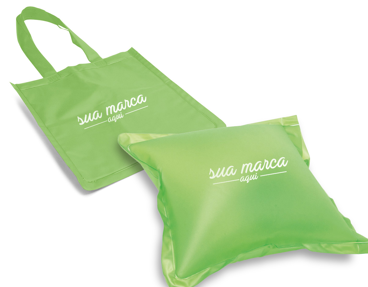 Sacola almofada inflável em PVC opaco. Vazio: 300 x 320 mm