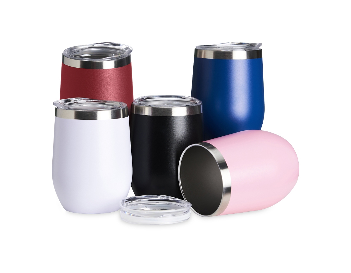Copo térmico 320ml de parede dupla em inox livre de BPA, contém tampa com bocal.