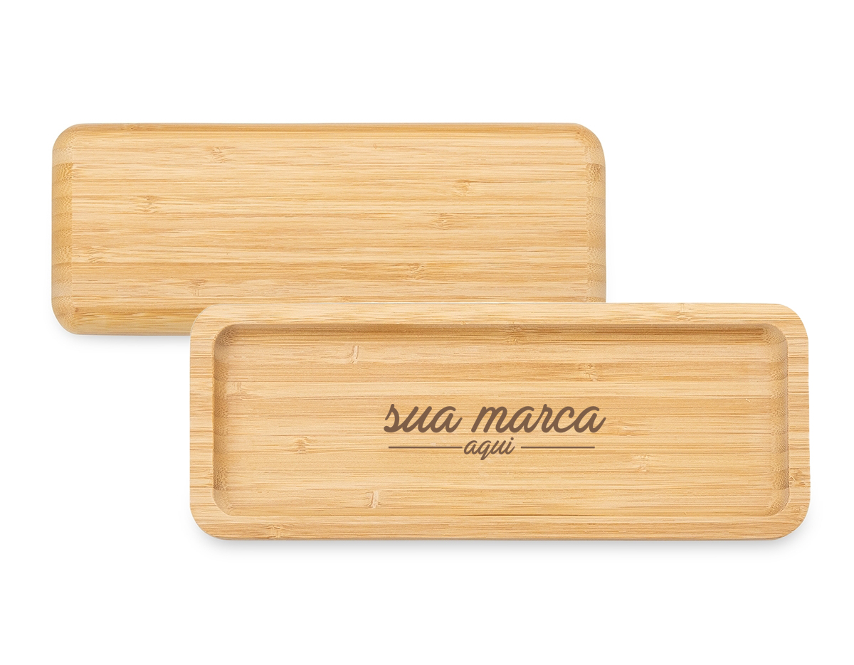 Petisqueira de bambu retangular 26 x 10