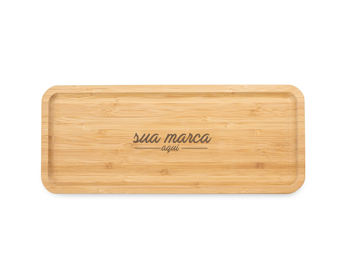 Petisqueira de bambu retangular 36 x 15