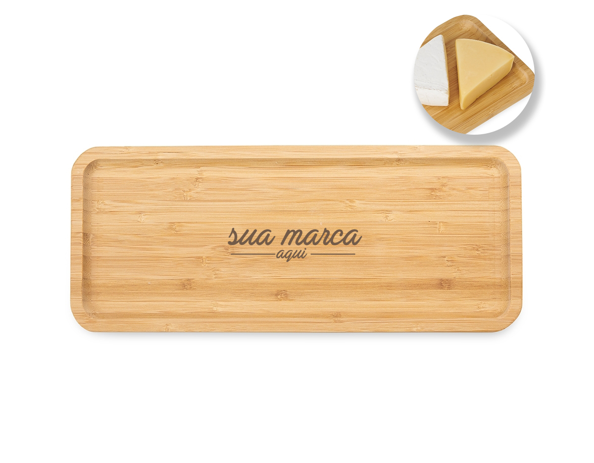 Petisqueira de bambu retangular 36 x 15