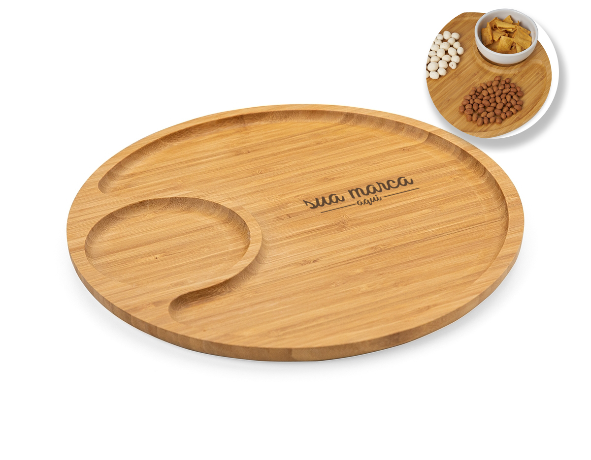 Petisqueira de Bambu 32 x 32 com divisória