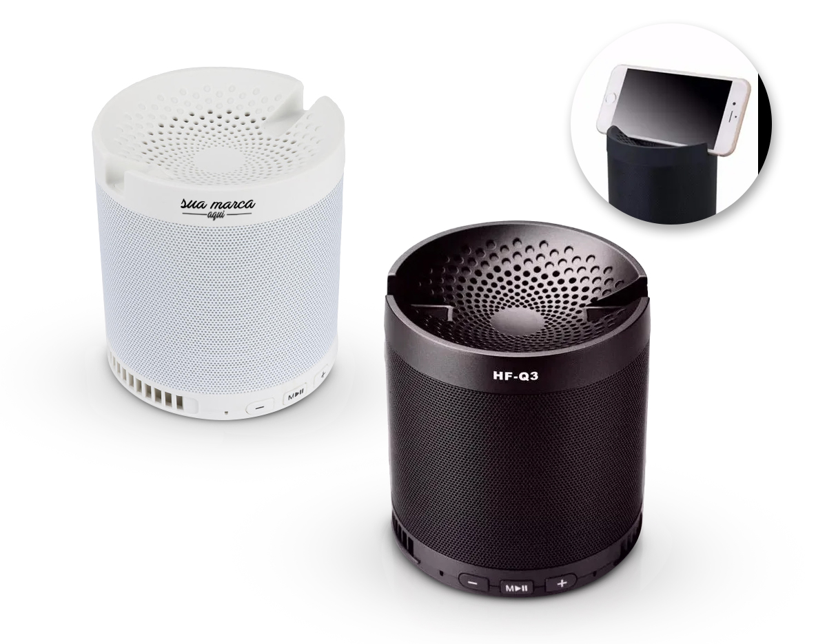 Caixa de som Modelo Bluetooth Q3
Entrada para pendrive, cartão de memória, radio FM, bluetooth universal
Pode ser utilizado como Viva voz, pois possui microfone interno
Controle de Volume, play e pause
Produto aplicável em qualquer aparelho bluetooth ex: Samsung, Iphone 6, Iphone 5, Iphone 4, Ipod, Ipad, Asus, Lg, etc.
Funciona com Todas As versões da Apple
 Possui Bateria Interna Recarregável.
Carrega pelo USB do Computador
Lê arquivos em formato de Mp3 e Mp4
Entrada Auxiliar P2 para ligar caixas auxiliares ( não funciona para fone de ouvido )
Carrega em 3 horas, dura aproximadamente 9 horas em uso ( varia conforme o uso)