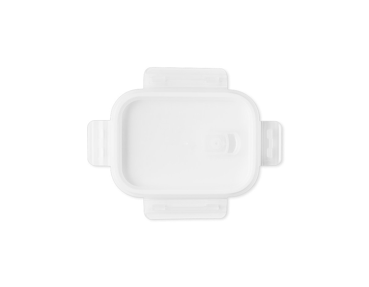 Marmita em vidro borossilicato com tampa em PP e capacidade até 600 mL. A tampa incorpora uma válvula de duas posições (aberta e fechada). Apta para máquina de lavar louça e micro-ondas (retirando a tampa).